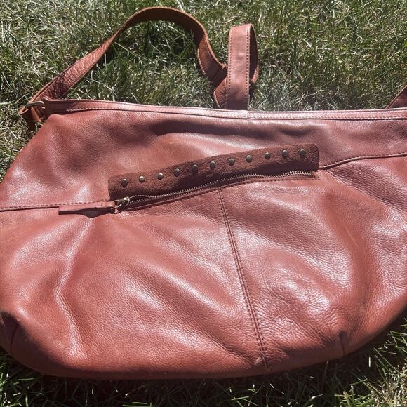 NWT ASHWOOD By Harrods Bison Genuine Leather Large Handbag Cognac Retail $150 - Picture 11 of 13